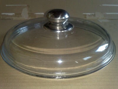 PYREX Glas Topf-/ Pfannendeckel klar, rund 24cm. Edelstahlgriff - Bild 1 von 3