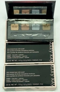 Mary Kay Mini Mineral Eye Color Quad Honey Spice Sienna Blue Metal Vintage Gold - Picture 1 of 5