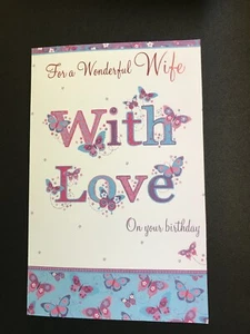 For A Wonderful Wife With love on Your birthday butterflies wife’s Birthday - Picture 1 of 11