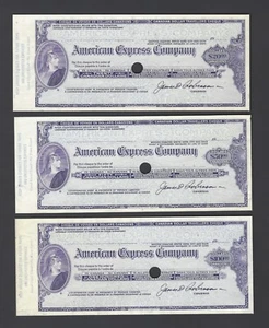 Unites State American Express Cheque 20-50-100$ Specimen Cheques - Picture 1 of 2