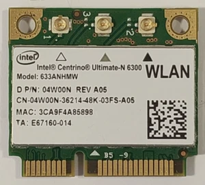 Carte demi-mini PCIe Intel Centrino Ultimate-N 6300 633ANHMW 450 Mbp sans fil WIFI - Photo 1/2