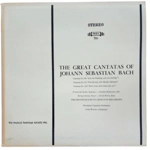 THE GREAT CANTATAS OF JOHANN SEBASTIAN BACH #26, 61, 130 MHS 516 1963 STEREO LP - Picture 1 of 6
