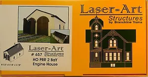 NUEVO HO Branchline Laser-Art #657 PRR 2 bahías kit de casa de motor - Imagen 1 de 1