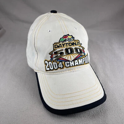 Daytona 500 2004 Champion Dale Jr Sombrero Hombres OS Blanco Gorra con Correa NASCAR Chase Foto 1 de 4