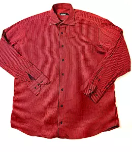 St. Croix Shirt Red Striped Long Sleeve Button Down Men's L Nice - Picture 1 of 5