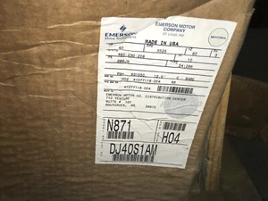 Emerson 40hp electric motor, NIB, frame-286JM, 460v, 3525rpm, encl- DP, DJ40S1AM - Picture 1 of 3