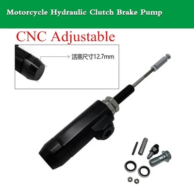 Bomba de varilla de cilindro maestro de embrague de freno hidráulico negro para motocicleta pistón de 12,7 mm Foto 1 de 4