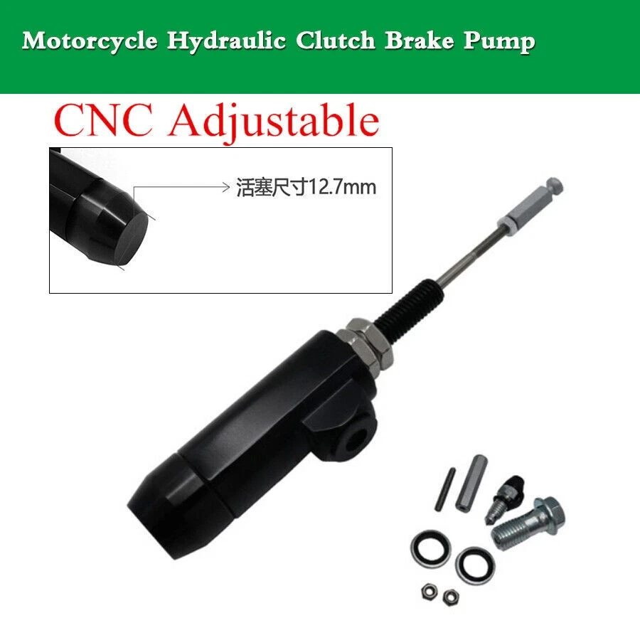 Bomba de varilla de cilindro maestro de embrague de freno hidráulico negro para motocicleta pistón de 12,7 mm Foto 1 de 4