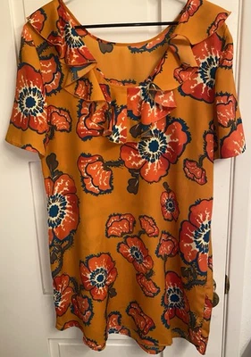 Tucker for Target - платье размер XL - оранжевый цветочный напечатано короткий рукав - Изображение 1 из 4