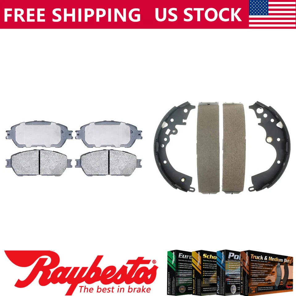 Pastillas de freno delanteras de cerámica y zapatas de freno traseras orgánicas para Toyota Tacoma 2005-2013 Foto 1 de 4