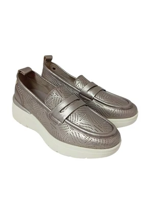 CARMELA Mocassino Donna Scarpa Taglia IT 38 argento effetto bagnato - Immagine 1 di 4