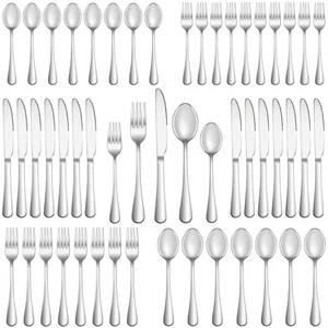 60 Piece Silverware Set for 12,Premium Stainless Steel Flatware Set,Mirror Po... - Picture 1 of 7
