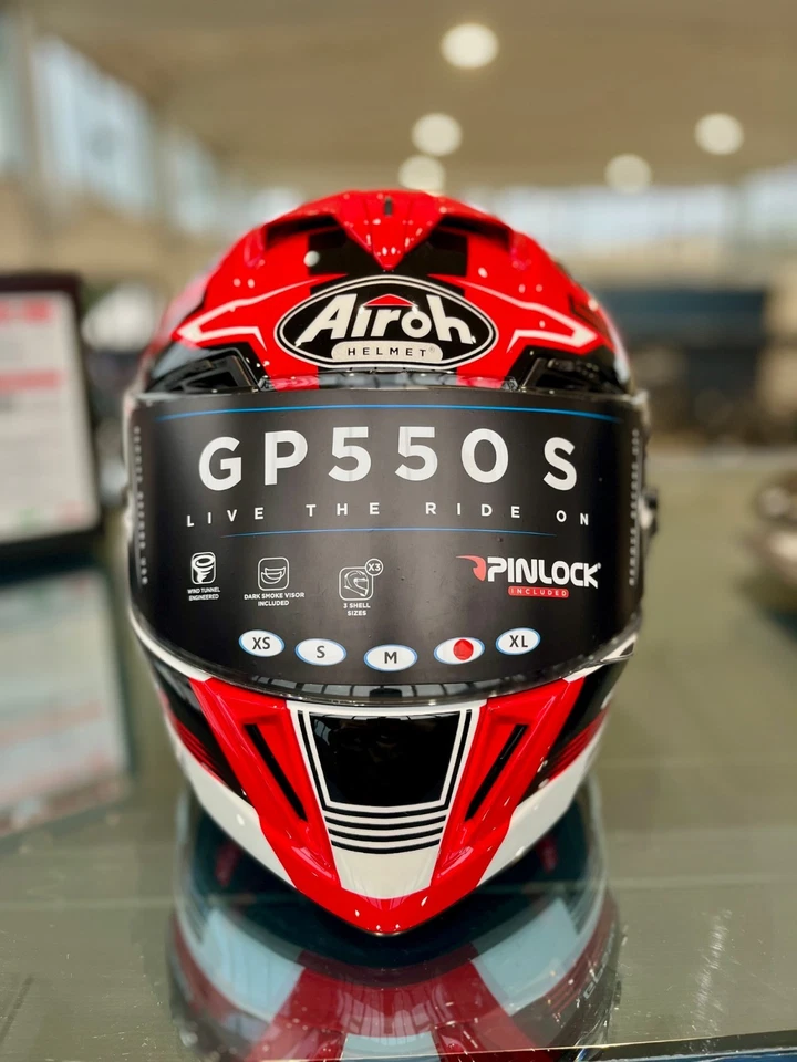 CASCO INTEGRALE AIROH GP550 S CHALLENGE RED GLOSS TAGLIA L