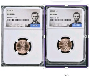 [IN STOCK] 2025 P & D Lincoln Cent NGC MS-66 w/ Abraham Lincoln Label {IN STOCK} - Picture 1 of 5