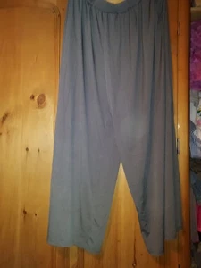 Size 3xl Grey Wide Legged Cider Trousers. Striped Pattern & Pockets. Elasticated - Picture 1 of 6