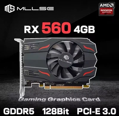 MLLSE Radeon RX 560 4GB Graphics Card GDDR5 128bit PCI-E X16 HDMI DP DVI rx 560 - Image 1 of 4