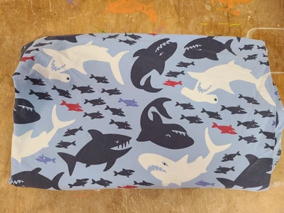 Sábana plana doble Pottery Barn Kids "Tiburones" Foto 1 de 2