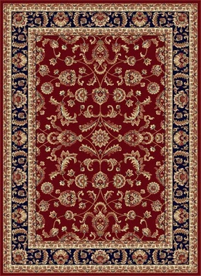 Tapete de área 5x7 Sensation Red Bordered Scrolls Vines 4790 - Aproximadamente 5' 3" x 7' 3" - Imagem 1 de 2