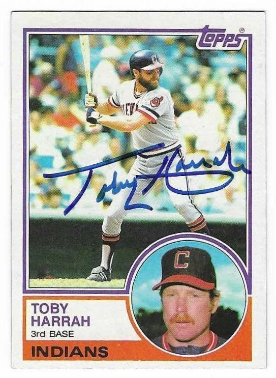 TOBY HARRAH 1983 TOPPS AUTOGRAPHED SIGNED # 480 CLEVELAND INDIANS - Image 1 of 1