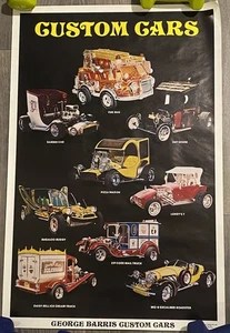 Custom Cars Poster 1970's 23X35” Vintage George Barris USA - Picture 1 of 13