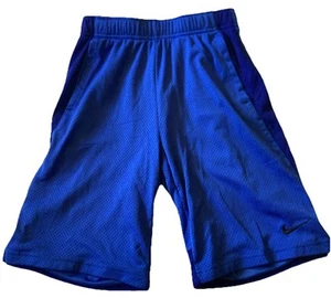 Nike Elastic Blue Athletic Jersey Basketball Shorts With Pockets Boy Size Large - Picture 1 of 16