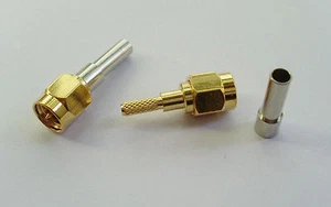 20pcs SMA Male Plug Center Window Straight Crimp RG174 RG316 Cable RF Connector - Bild 1 von 7