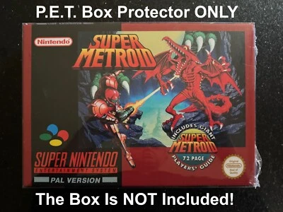 P.E.T. Plastic Game Box Protector for Nintendo SNES Super Metroid Big Box UK - Image 1 of 2