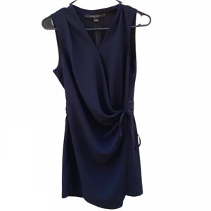 Cynthia Steffe Womens Size 4 wrap front navy Blue Sleepless dressy romper
