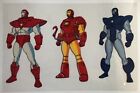 Iron Man cartoon cel 3 suits model sheet (Marvel)