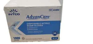 1000 Advan Care Blue Nitrile Medical Gloves FDA Powder & Latex Free Disposable - Picture 1 of 1