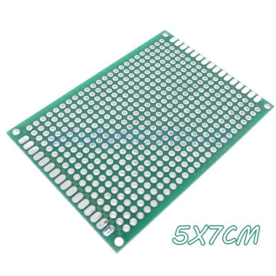 5PZ Prototipo Doppio Lato PCB Stagnato Universale Breadboard 5x7 cm 50mmx70mm FR4 - Immagine 1 di 4