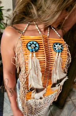 Breastplate Chain Indian Jewelry Bone Breastplate Original Little Big Horn - Image 1 of 4