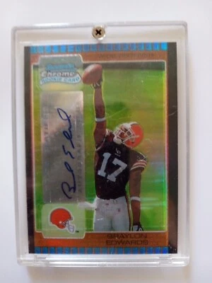 Tarjeta de novato Topps Bowman's 2005 cromada impresión Braylon Edwards ejecución 33 de 50... Foto 1 de 2