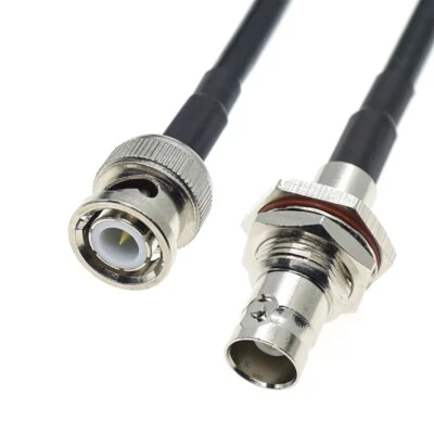 BNC male plug to BNC female jack connector lot RF Jumper Coaxial Coax Cable RG58 - Image 1 of 2