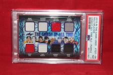 2019 Leaf In The Game Used Hockey Lemieux Hasek Purple Relic 3/12 TGT-06 PSA 7