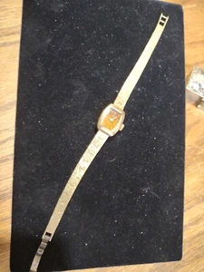 Vintage Jules Jurgensen Diamond Ladies Watch 5614 Gold Tone 17 Jewels RUNS - Picture 1 of 4