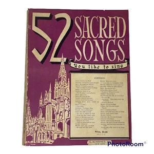 Vintage Notenbuch 52 geistliche Lieder, die Sie gerne singen G Schirmer Inc 1939 - Bild 1 von 8