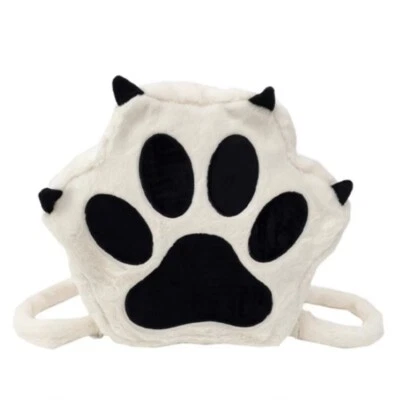 Ladies Girl Student Cat Claw Backpack Cute Shoulder Bag Fluffy JK Casual Decors - Image 1 of 4