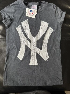 NWT NEW YORK YANKEES BLUE WHITE GLITTER OLD NAVY TOP SHIRT GIRLS 5TH & OCEAN LRG Foto 1 de 4