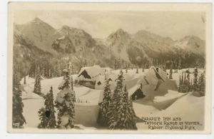 Vintage RPPC Postcard 1910s Washington Rainier National Park Paradise Inn Photo - Picture 1 of 2
