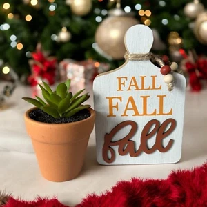 New! "Fall " Cutting Board Sign Farmhouse Decor Wood Beads Fall Thanksgiving - Picture 1 of 8
