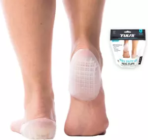 Heavy Duty Gel Heel Cups, Cushion Insert for Shock Absorption, Plantar Fasciitis - Picture 1 of 12