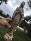 Grande statue religieuse vintage 12 pouces résine lourde Notre-Dame de Medugorje Marie