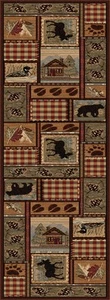 3x7 Nature Print Brown Bears Moose 6548 Runner Area Rugs - Aprx 2' 7" x 7' 3" - Picture 1 of 1