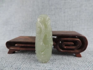 Chinese Antique Nature Hetian Jade Manual Sculpture Fish Statue - Picture 1 of 7