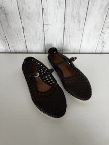STAUD Nell Mary Jane Ballerinas mit Schnallen dunkelbraun geflochtenes Leder Eur 41 - Bild 1 von 11