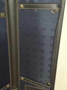Brooks Brothers italienisches Leder Krawattenetui braun mit marineblauem Innenfutter - Bild 1 von 12
