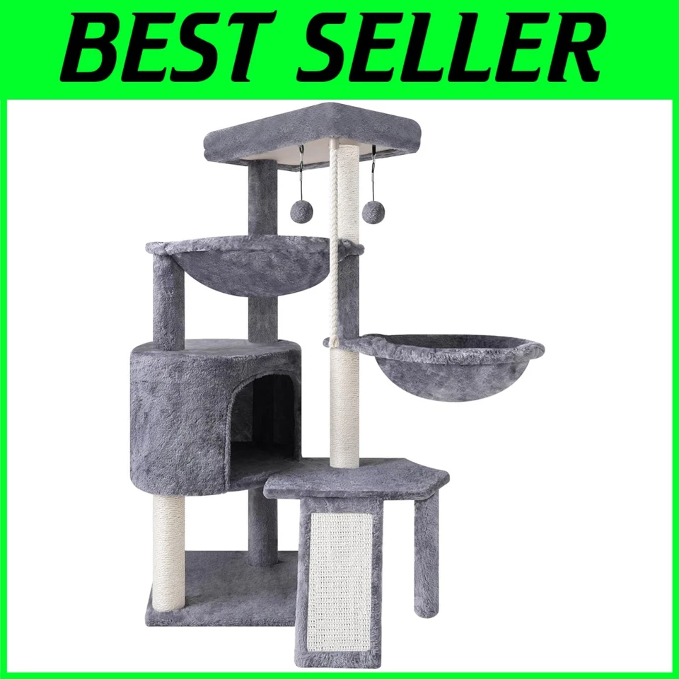 Xin Three Layer Cat Tree - Grey with Hammocks - Image 1 of 4