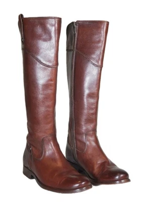FRYE Melissa Tab Botas de Montar Altas Cuero Redwood 70110 Cremallera Completa Para Mujer EE. UU. 6 B Foto 1 de 4