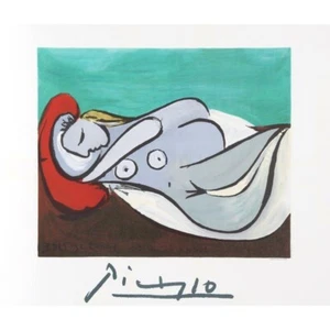 Pablo PICASSO, Formeuse a L'Oreiller, Litografía, Colección Marina Picasso - Imagen 1 de 2